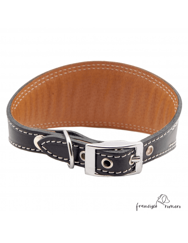 Collar para Galgo Estribo Plata Negro
