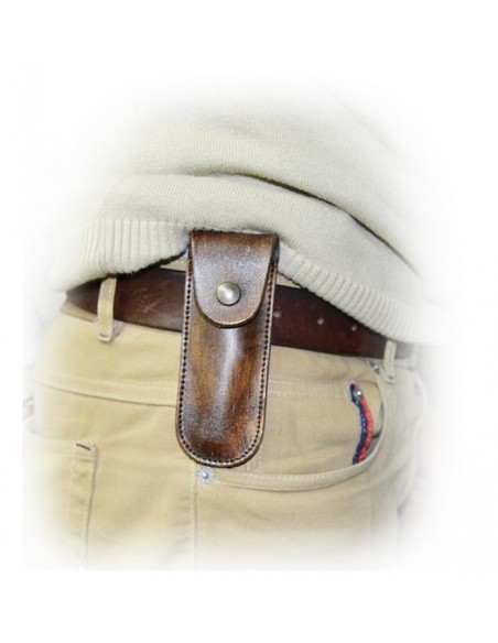 Funda para navaja de caza en piel Marrón