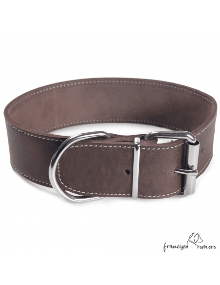 Collar Piel Razas Grandes Marrón