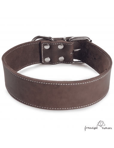 Collar Piel Razas Grandes Marrón