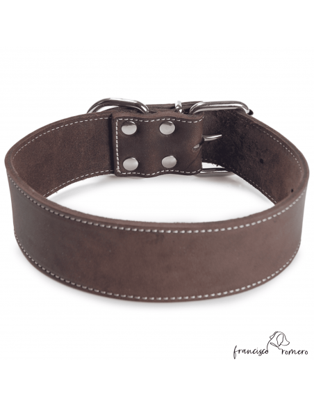 Collar Piel Razas Grandes Marrón