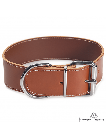 Collar Piel Razas Grandes Caramelo
