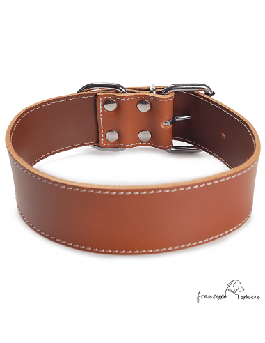 Collar Piel Razas Grandes Caramelo