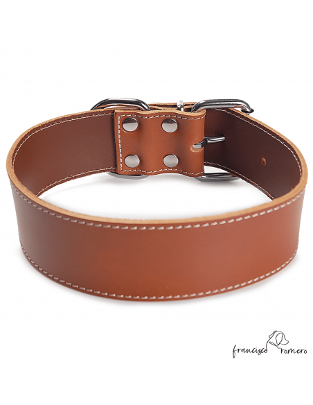 Collar Piel Razas Grandes Caramelo
