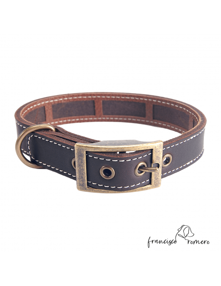 Collar Piel Engrasada Antiparasitario Oro Viejo Marrón