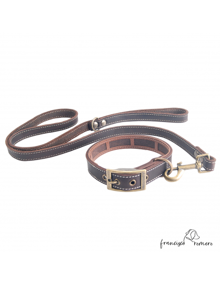 Collar Piel Engrasada Antiparasitario Oro Viejo Marrón