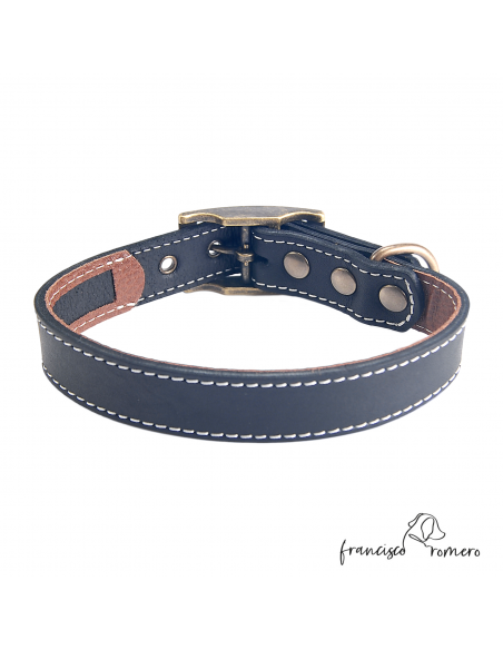 Collar Piel Engrasada Antiparasitario Oro Viejo Negro