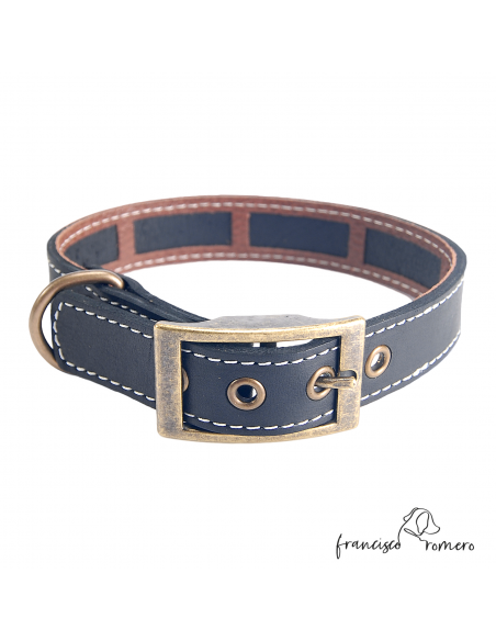 Collar Piel Engrasada Antiparasitario Oro Viejo Negro