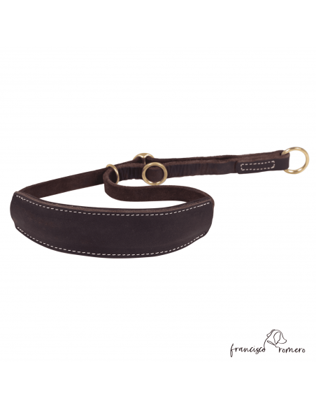 Collar de Piel Engrasada con Anillas Regulables