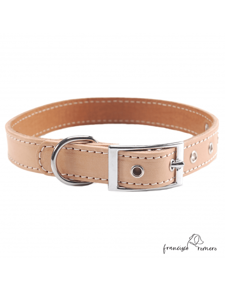 Collar Doble Piel vaquetilla con herrajes en Níquel