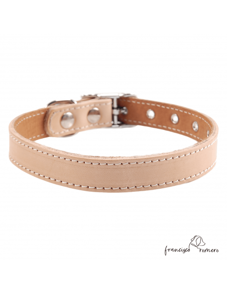 Collar Doble Piel vaquetilla con herrajes en Níquel