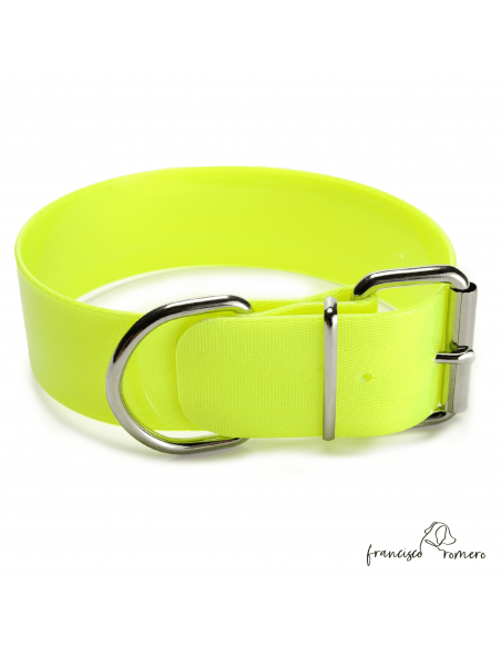 Collar Biothane Gold Ancho 5 cm H-Rulo