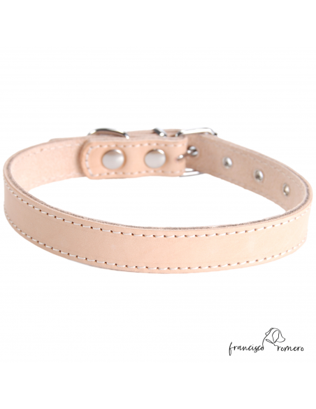 Collar Piel Vaquetilla Hebilla rulo Natural