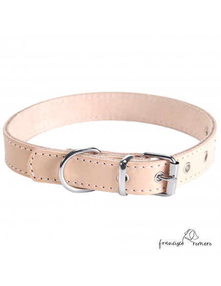 Collar Piel Vaquetilla Hebilla rulo Natural