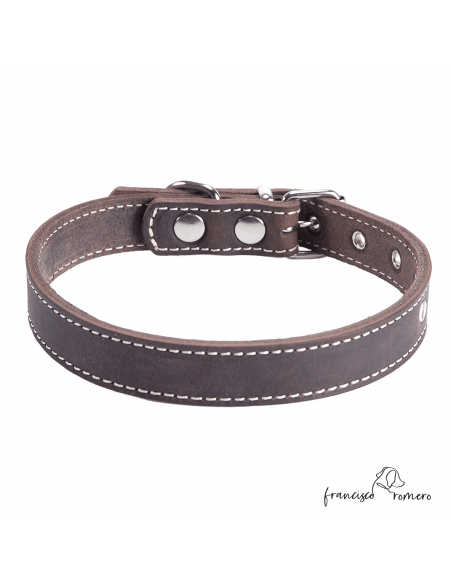 Collar Piel Vaquetilla Hebilla rulo Marrón