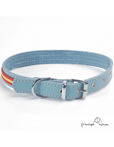 Collar piel vaquetilla bandera España...