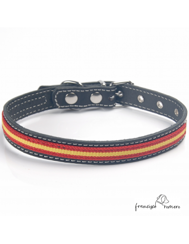 Collar piel vaquetilla bandera España...