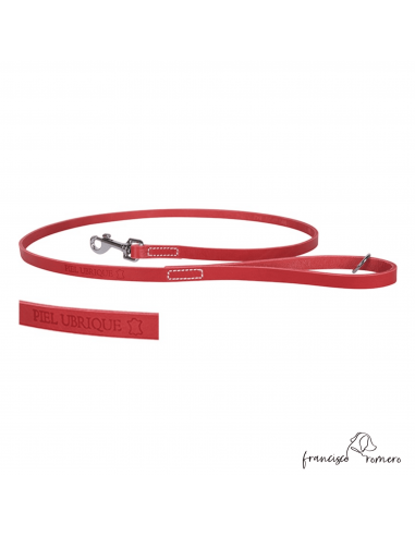 Correa perro piel de Ubrique puppy Rojo