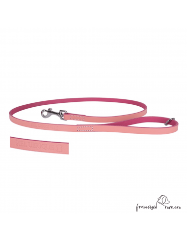 Correa perro piel de Ubrique puppy Rosa
