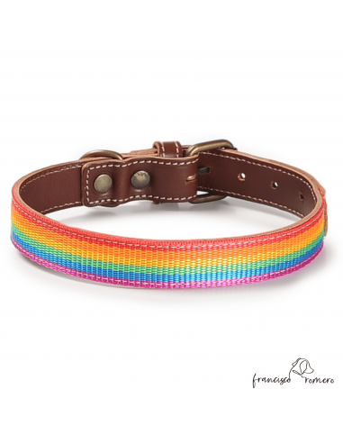 Collar Piel Arco Iris Chocolate
