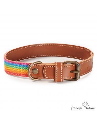 Collar Piel Arco Iris Caramelo
