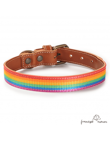 Collar Piel Arco Iris Caramelo