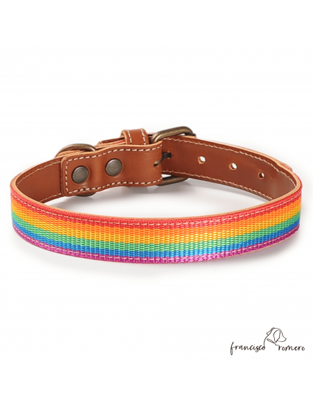 Collar Piel Arco Iris Caramelo