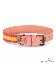 Collar Piel Bandera España...