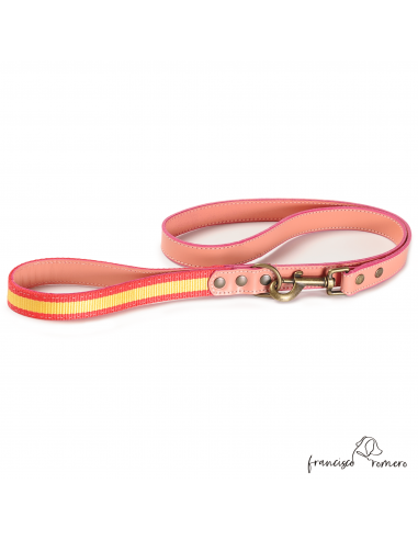 Correa Piel Bandera de España Rosa