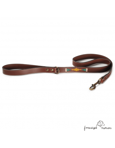 Correa Piel Bordado Argentino Chocolate