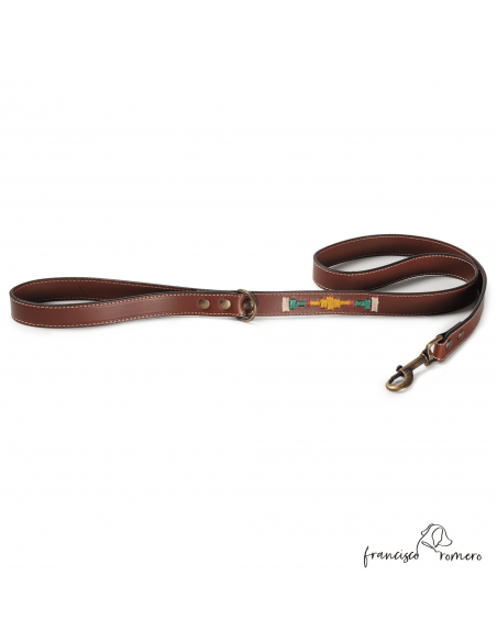 Correa Piel Bordado Argentino Chocolate