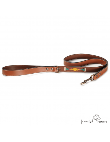 Correa Piel Bordado Argentino Caramelo