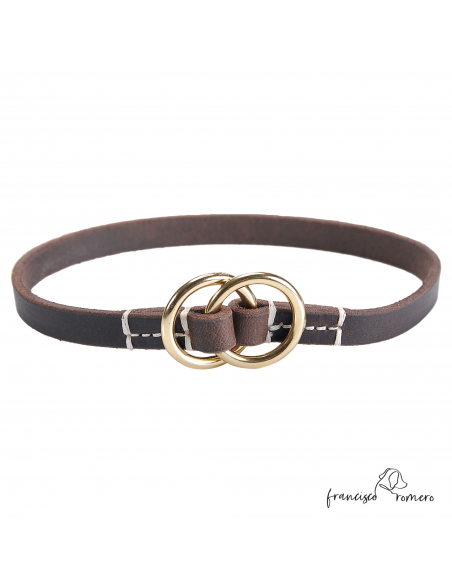 Collar piel corrector 10x4 con anillas Marrón