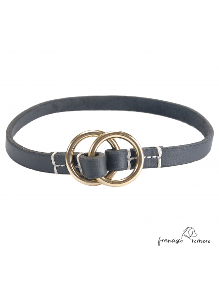 Collar piel corrector 10x4 con anillas Negro