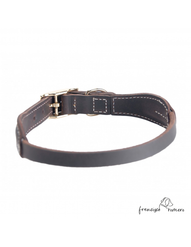Collar cuero 10x4 con Hebilla Marrón