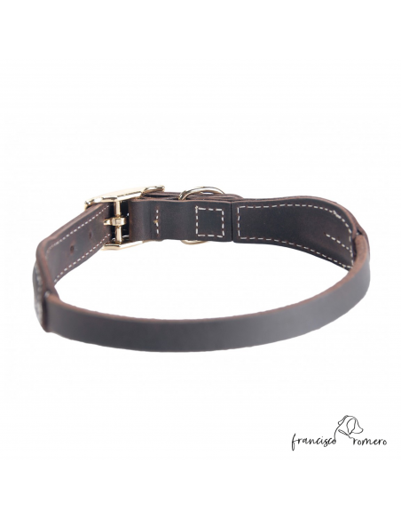 Collar cuero 10x4 con Hebilla Marrón