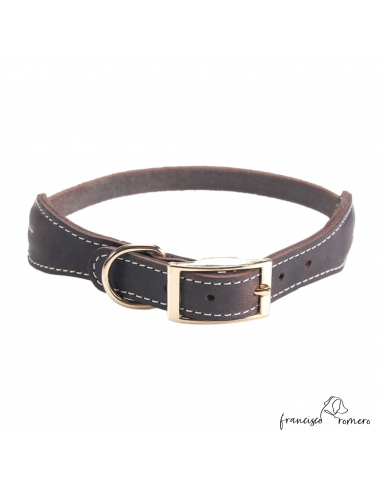 Collar cuero 10x4 con Hebilla Marrón