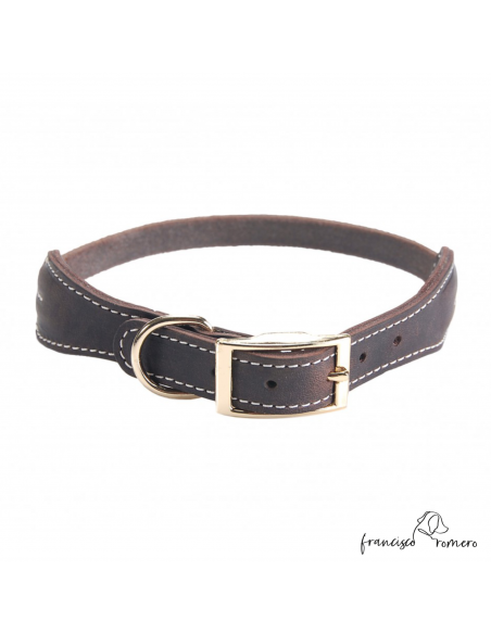 Collar cuero 10x4 con Hebilla Marrón