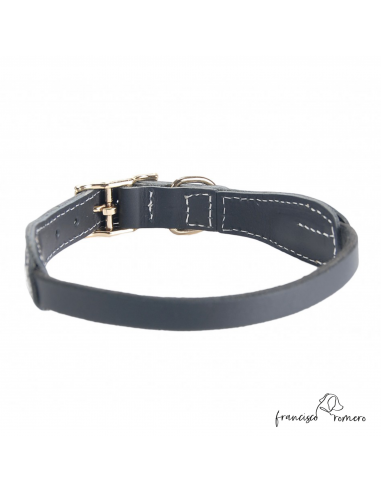 Collar cuero 10x4 con Hebilla Negro