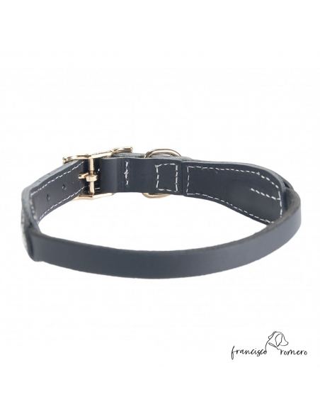 Collar cuero 10x4 con Hebilla Negro
