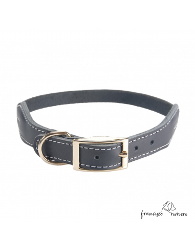 Collar cuero 10x4 con Hebilla Negro