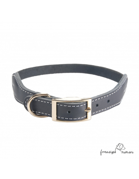 Collar cuero 10x4 con Hebilla Negro