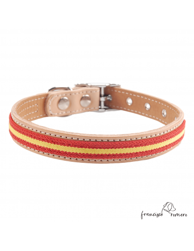 Collar Doble Piel con bandera España...