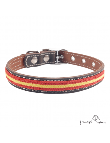 Collar Doble Piel con bandera España...