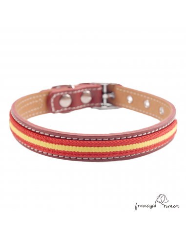 Collar Doble Piel con bandera España...