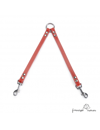 Amarre para perros piel de Ubrique Rojo