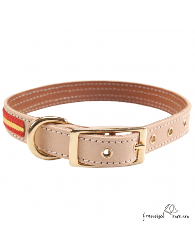 Collar Doble Piel con bandera España...
