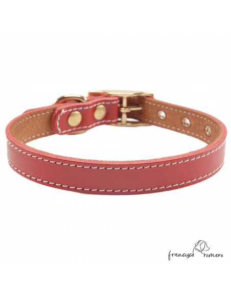 Collar Doble Piel con Herrajes de Latón Rojo