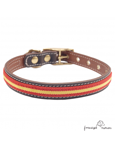 Collar Doble Piel con bandera España...