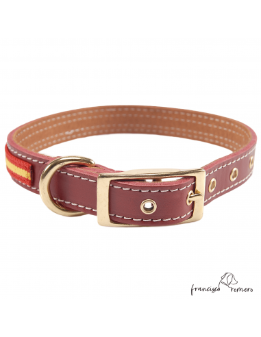 Collar Doble Piel con bandera España...